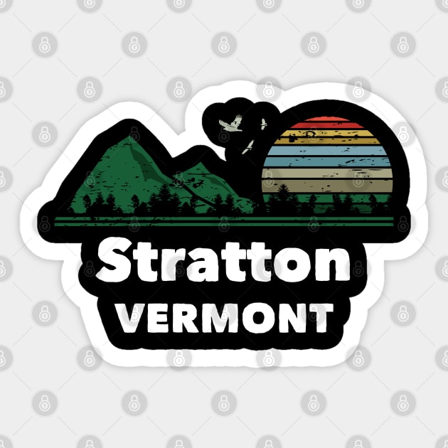 Mountain Sunset Flying Birds Outdoor Stratton Vermont Sticker by greenrepublicmerch